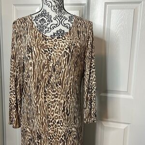 Gili Long Sleeve Lightweight Sweater Dress High Slit L Modest